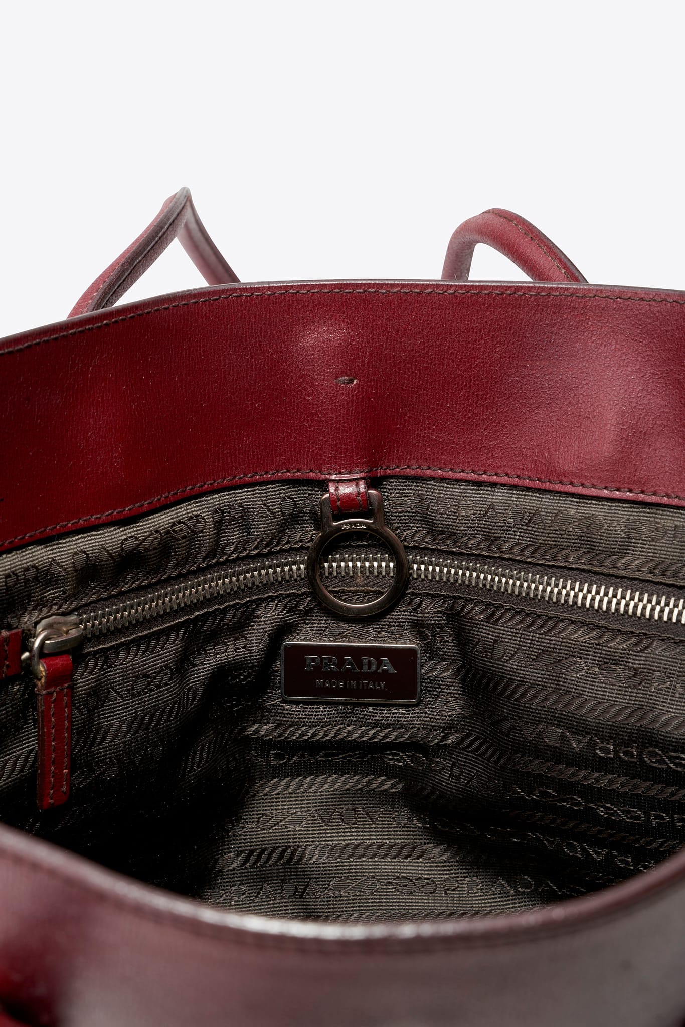Vintage Prada Wine Leather Tote Bag