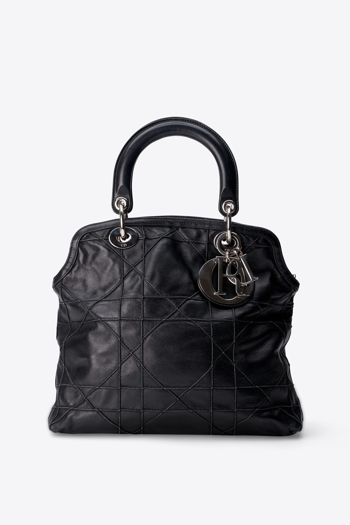 Vintage Christian Dior Granville Black Leather Bag
