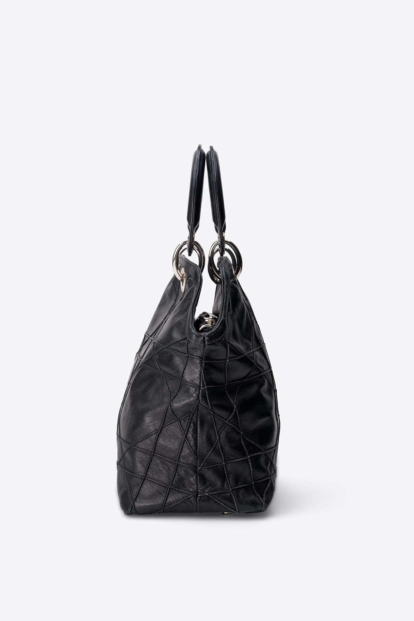 Vintage Christian Dior Granville Black Leather Bag