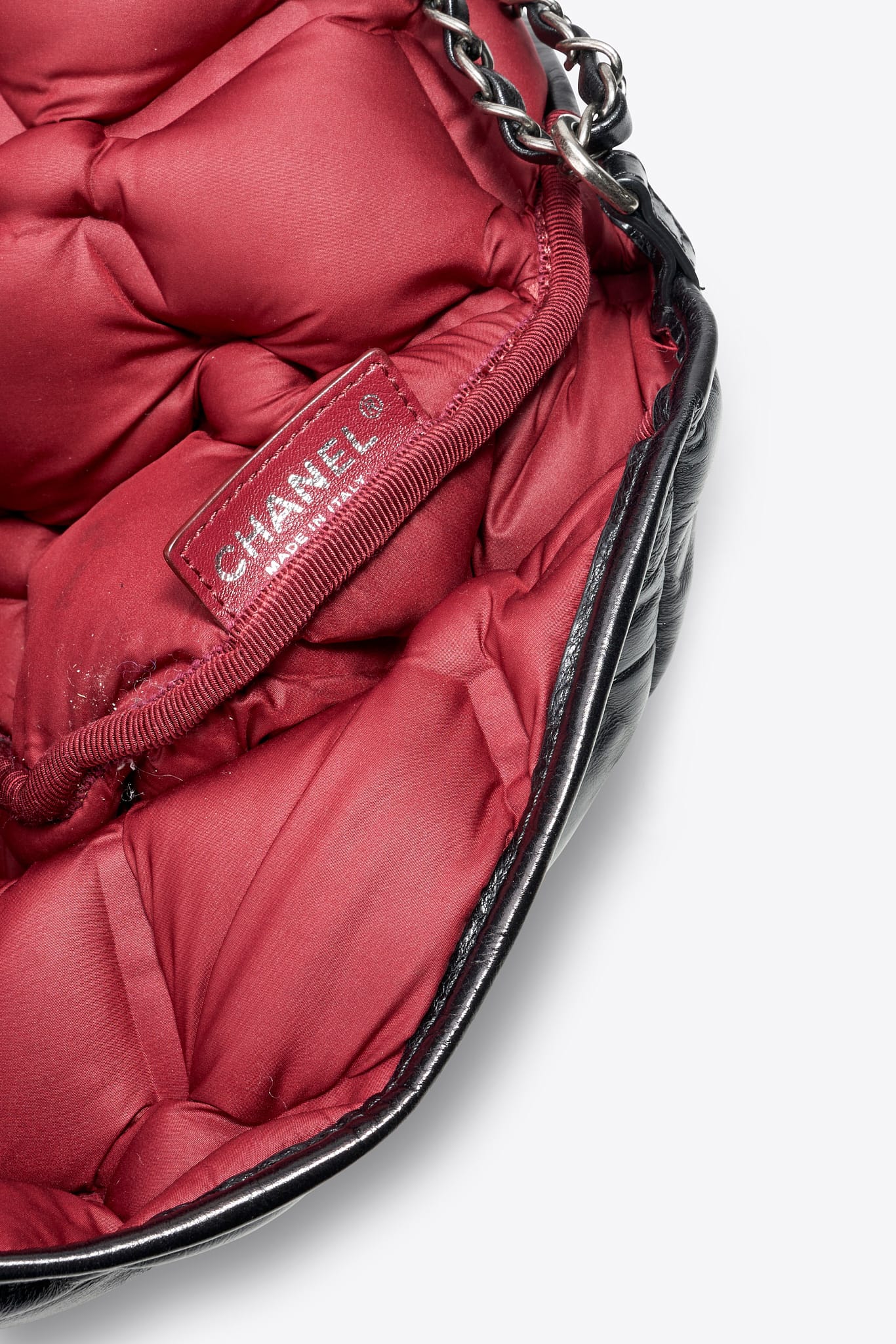 Vintage Chanel Black Leather Puffy Quilted Single Flap Shoulder Bag