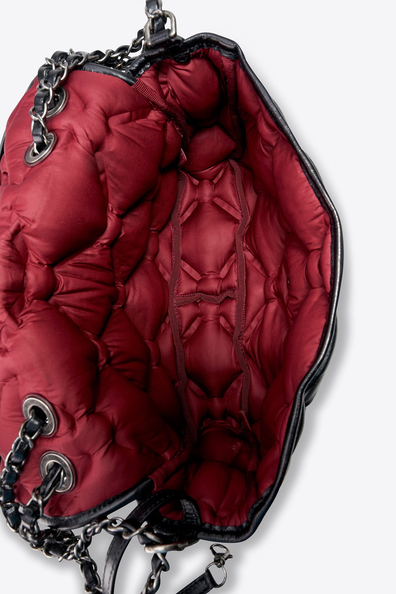 Vintage Chanel Black Leather Puffy Quilted Single Flap Shoulder Bag