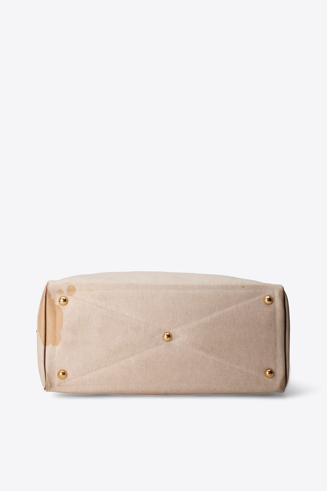 Hermès Victoria 45 Toile and Taurillon Clémence Travel Bag in Ecru / Havane