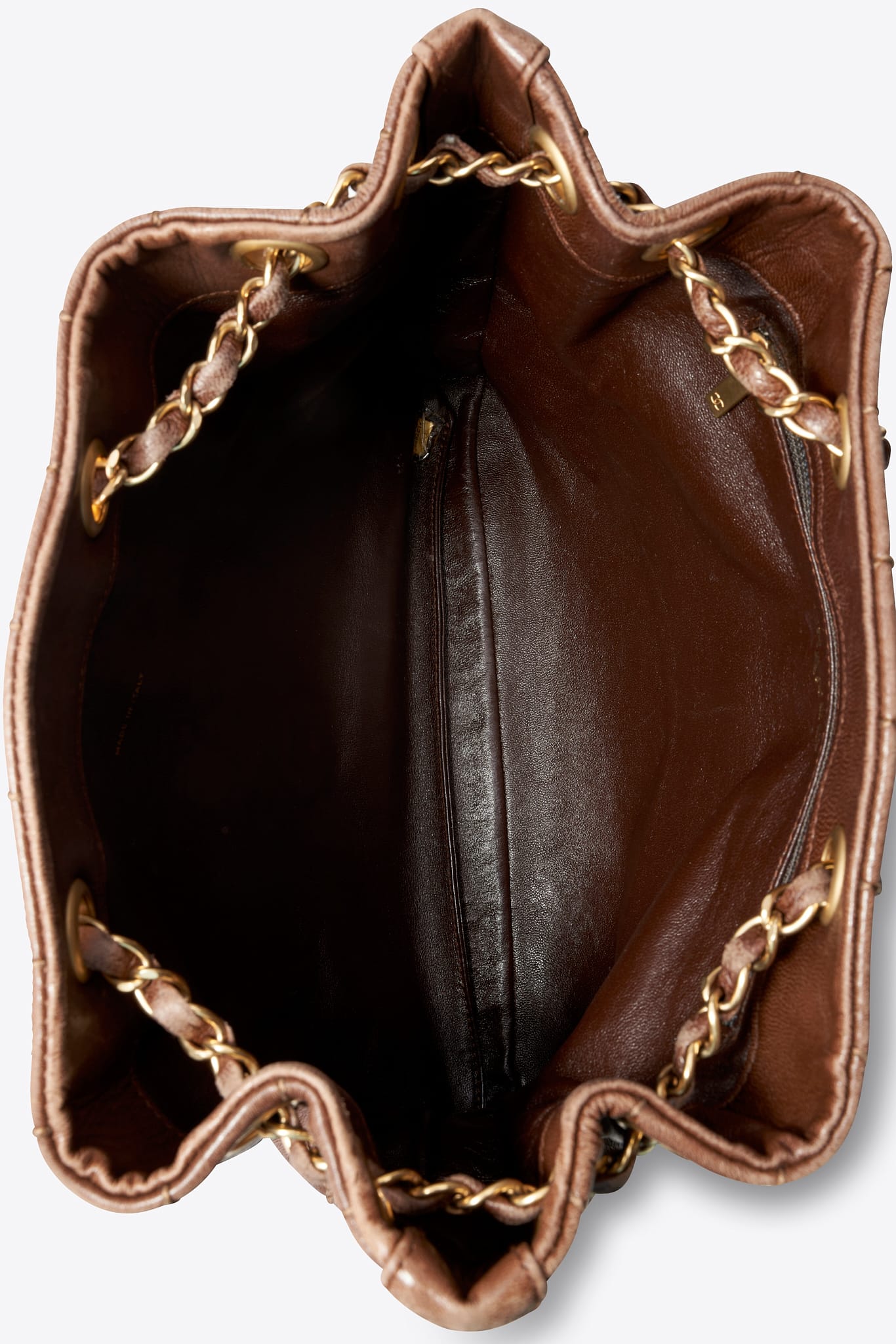 Vintage Chanel Brown Quilted Leather Shoulder Tote Bag