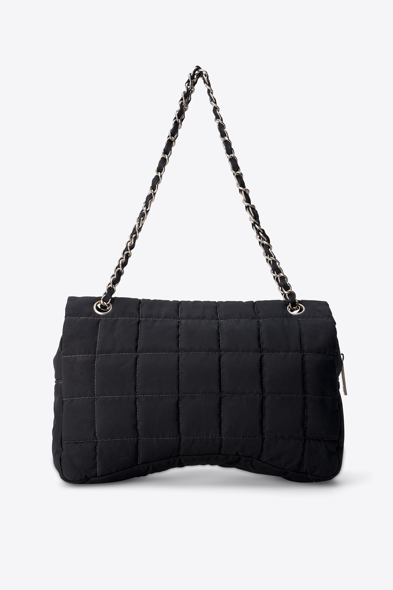 Vintage Chanel Black Nylon Single Flap Bag