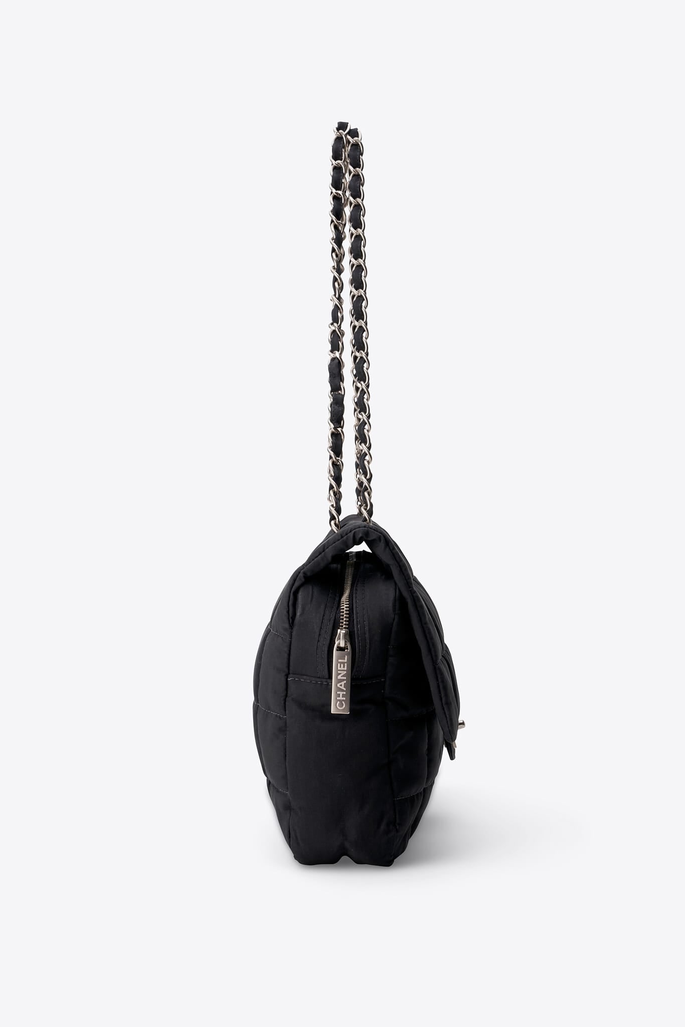 Vintage Chanel Black Nylon Single Flap Bag – The Hosta