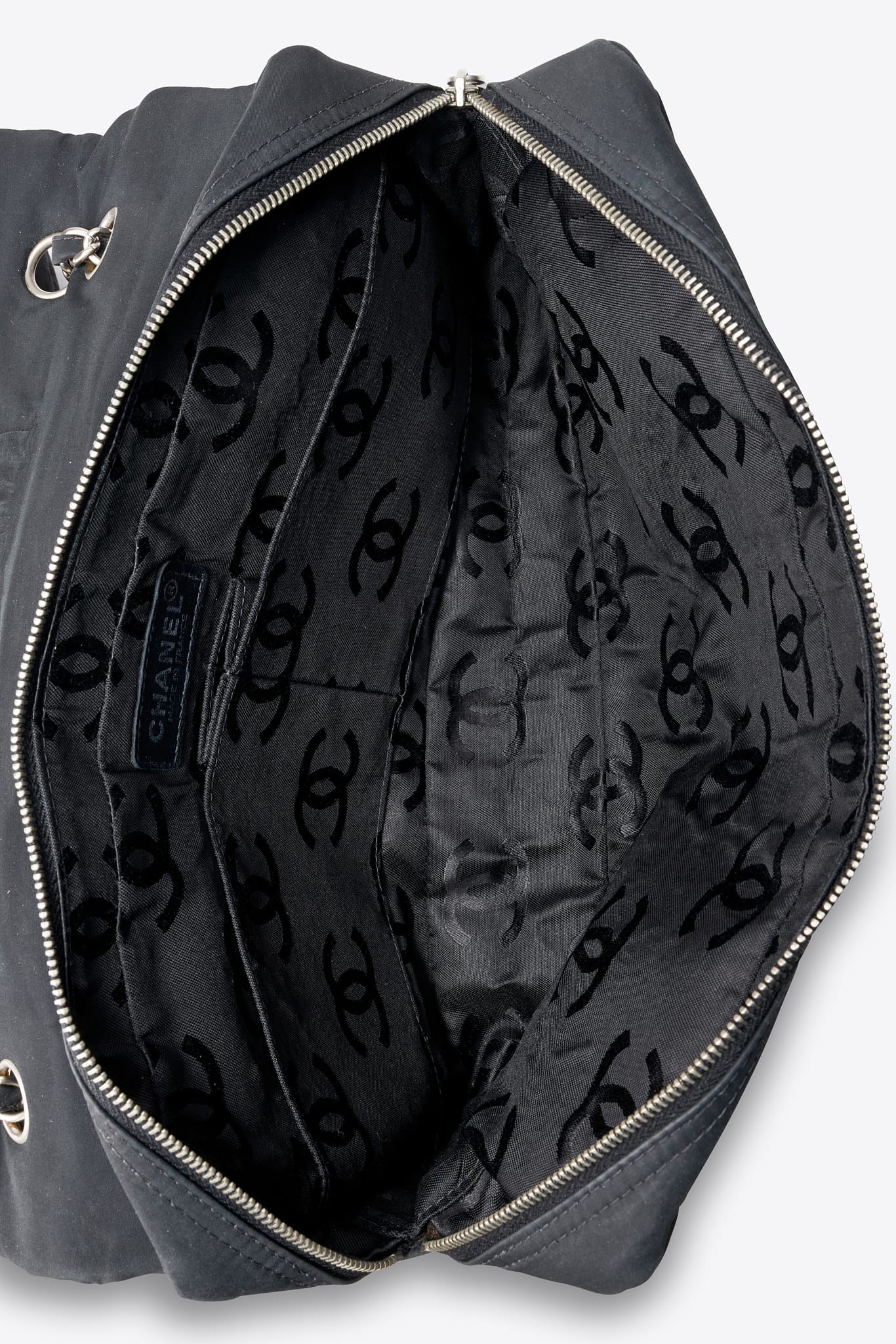 Vintage Chanel Black Nylon Single Flap Bag