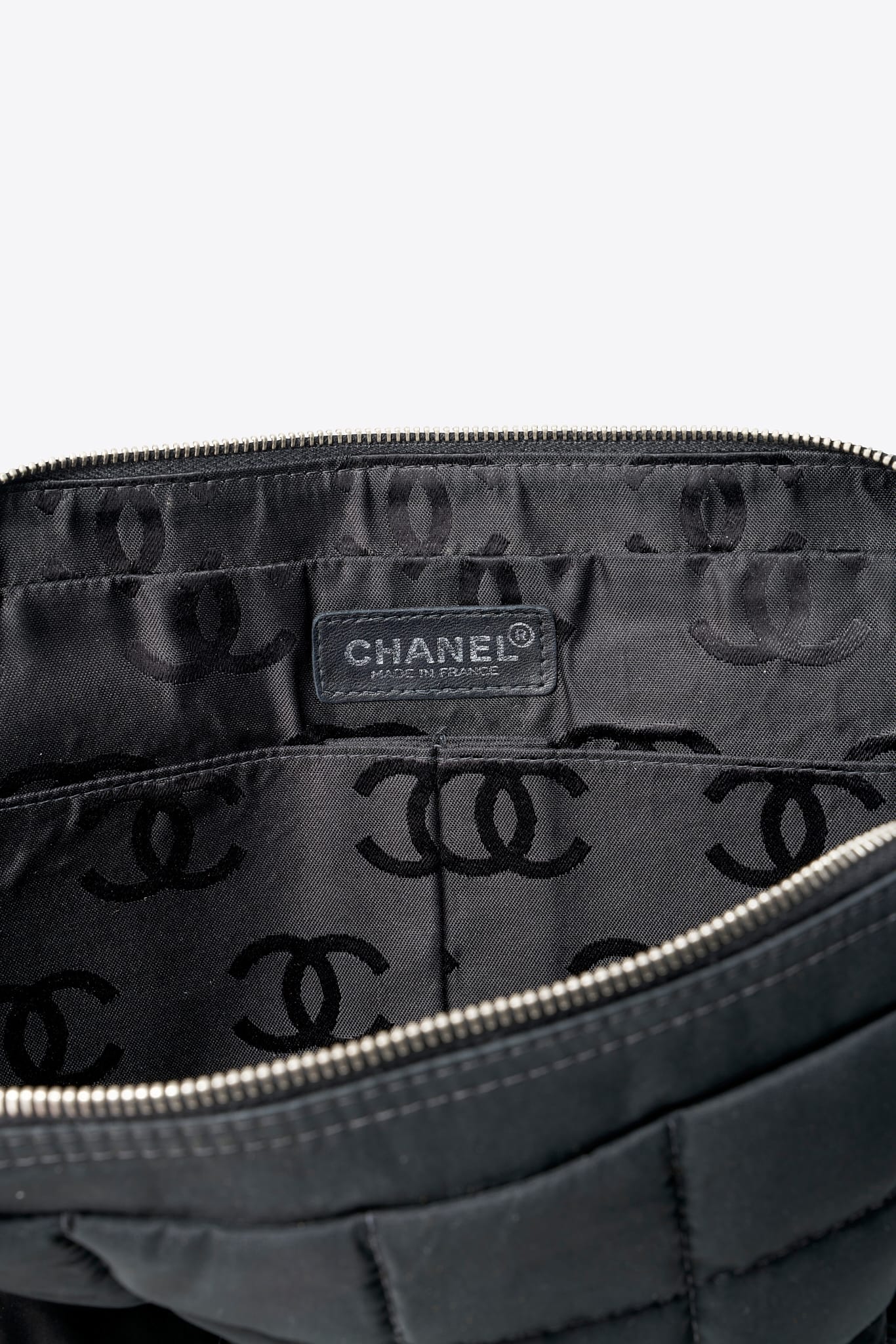Vintage Chanel Black Nylon Single Flap Bag