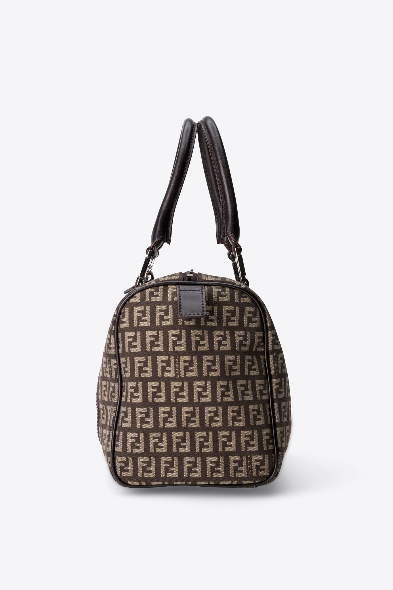 Vintage Fendi Brown Zucchino Boston Bag