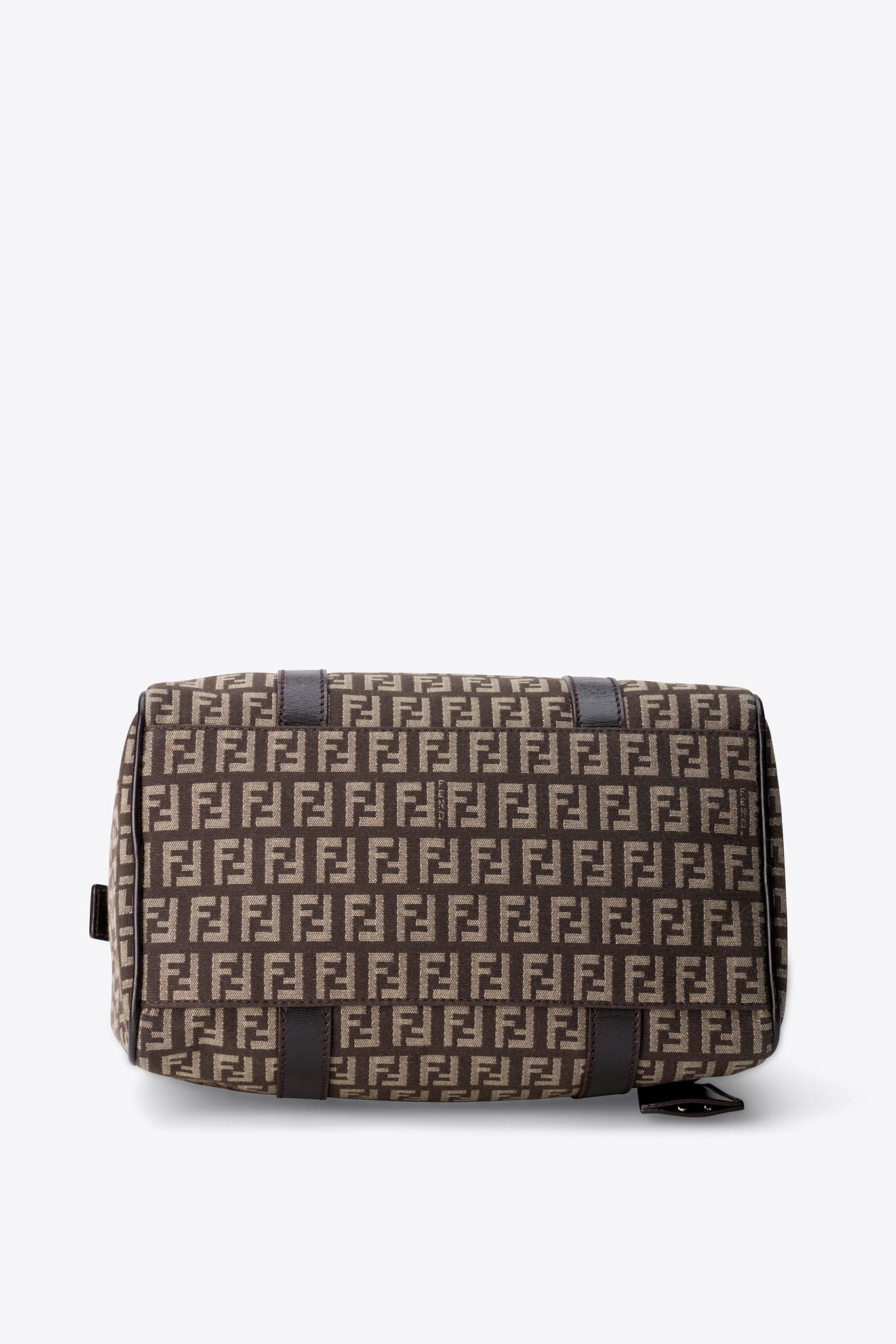 Vintage Fendi Brown Zucchino Boston Bag