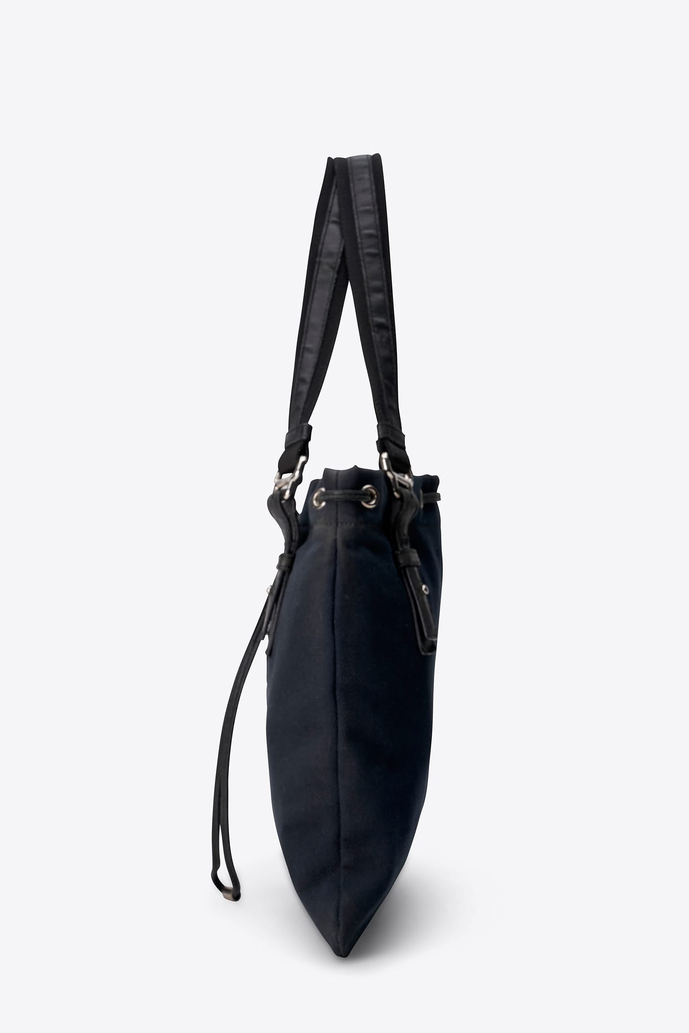 Vintage Yves Saint Laurent Black Cotton Monogram Tote Bag