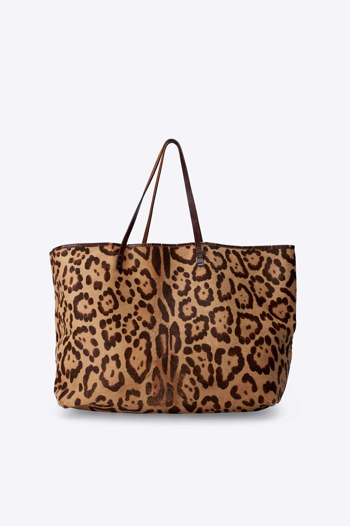 Vintage Fendi Leopard Print Calf Hair Tote Bag
