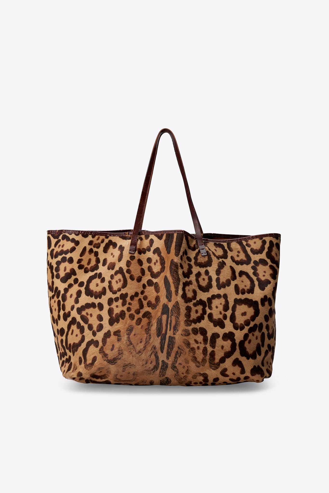 Vintage Fendi Leopard Print Calf Hair Tote Bag