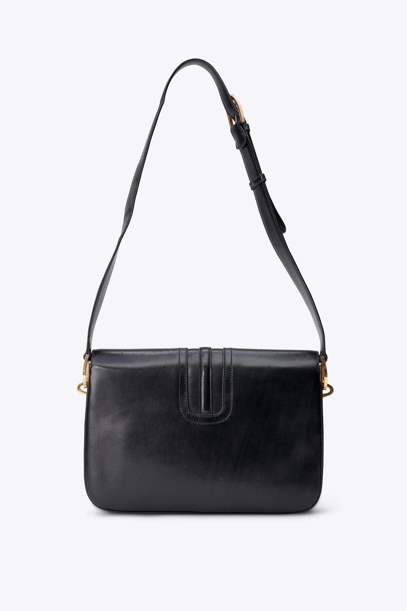 Vintage Gucci Black Leather Shoulder Bag