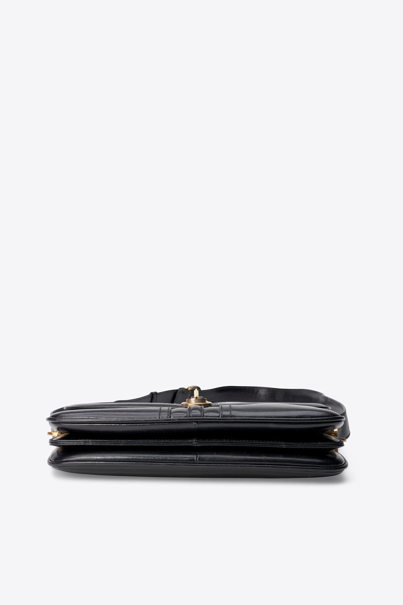 Vintage Gucci Black Leather Shoulder Bag