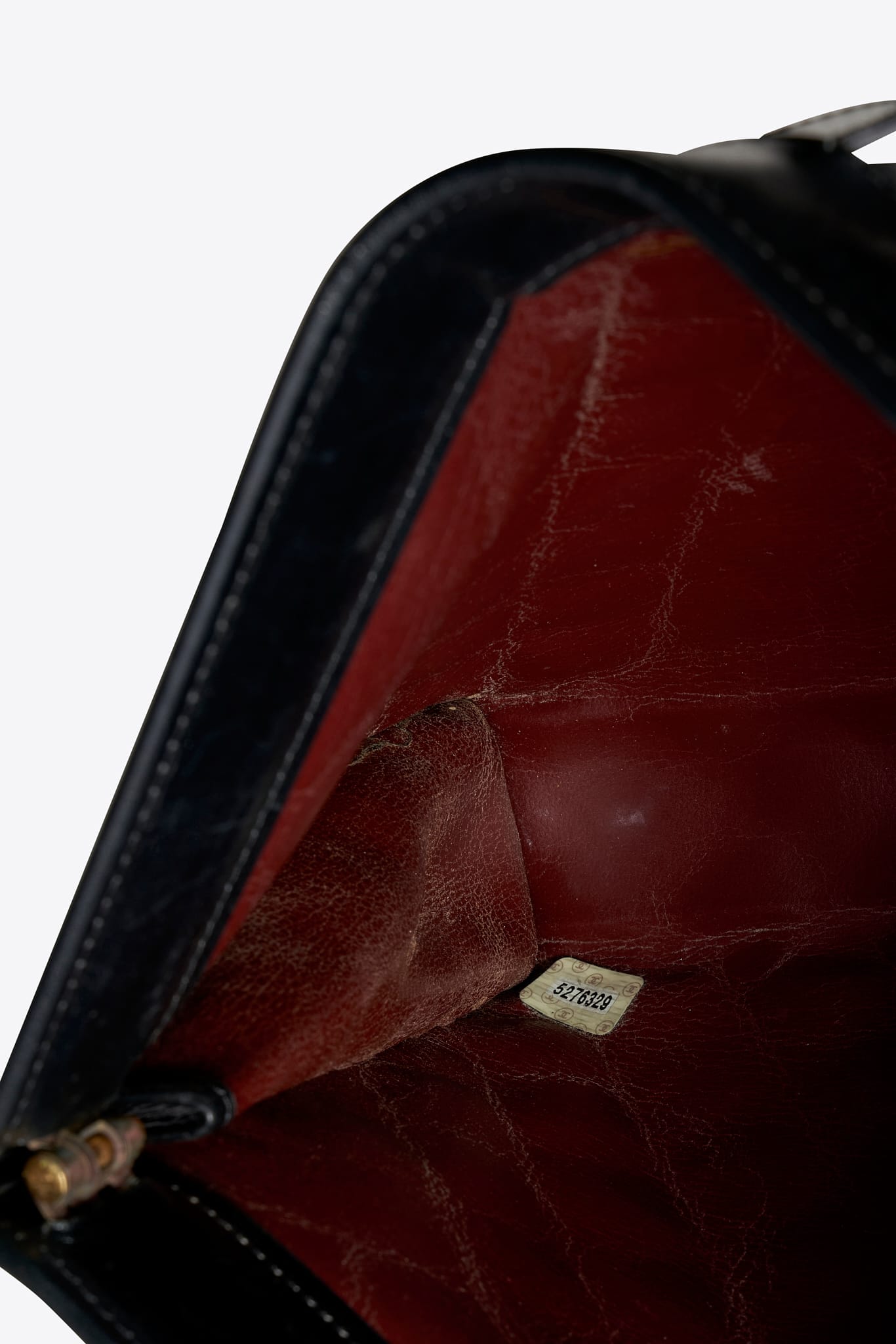 Vintage Chanel Black Leather Clutch Bag With Gold Tone Hardware