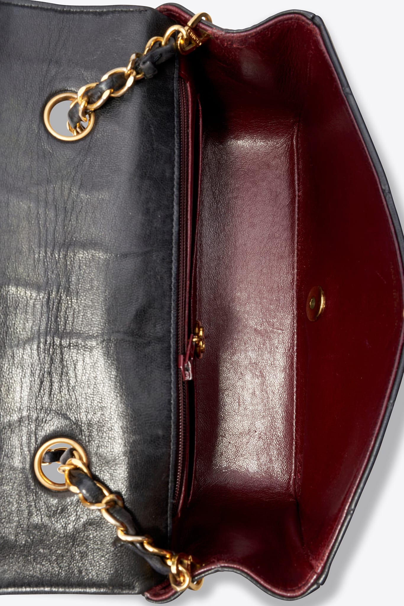 Vintage Chanel Black Lambskin Small Diana Flap Bag With 24K Gold Plated Hardware
