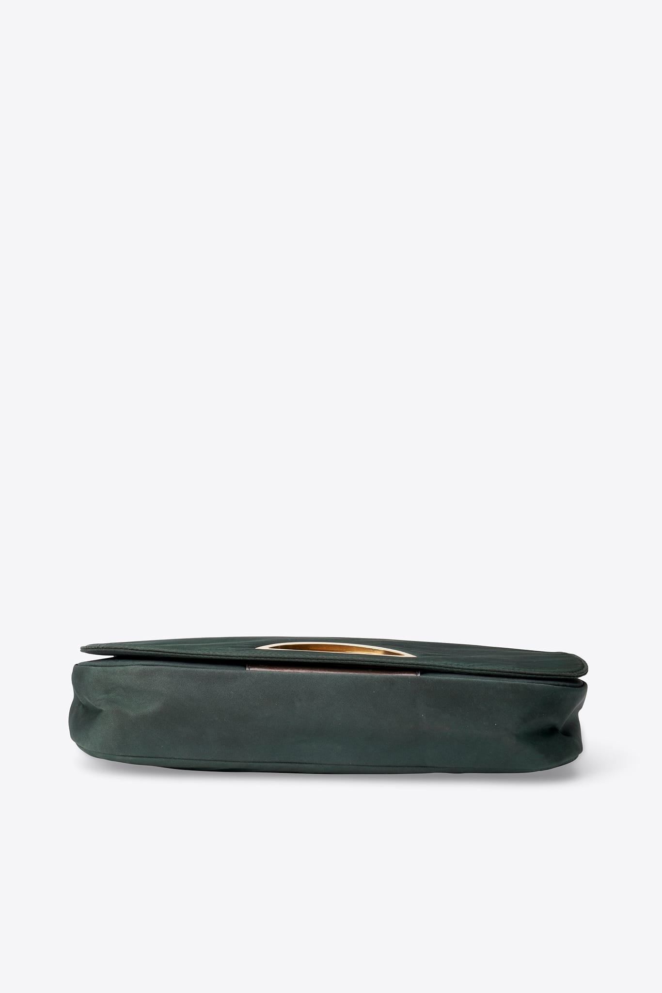 Vintage Christian Dior Green Nylon Malice Bag With Beaded Strap