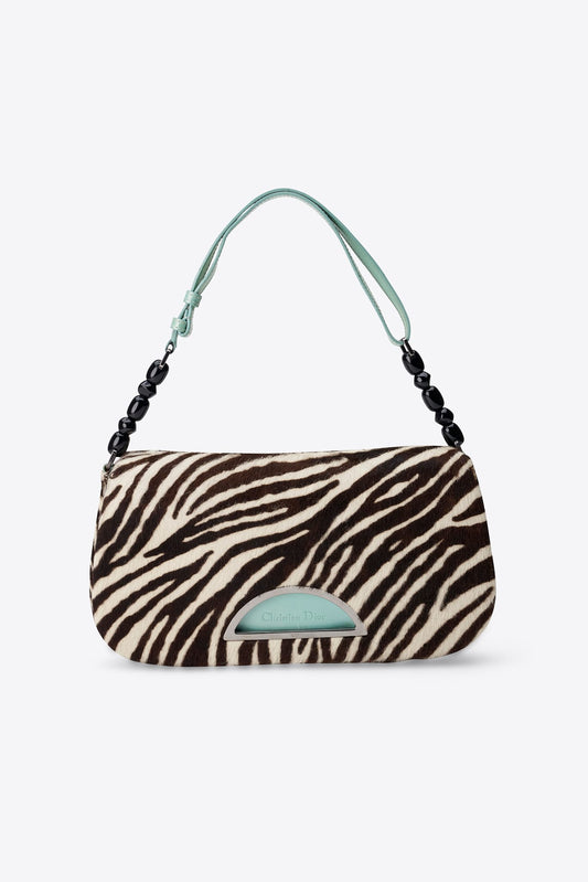 Vintage Christian Dior Zebra Print Pony Hair Malice Bag