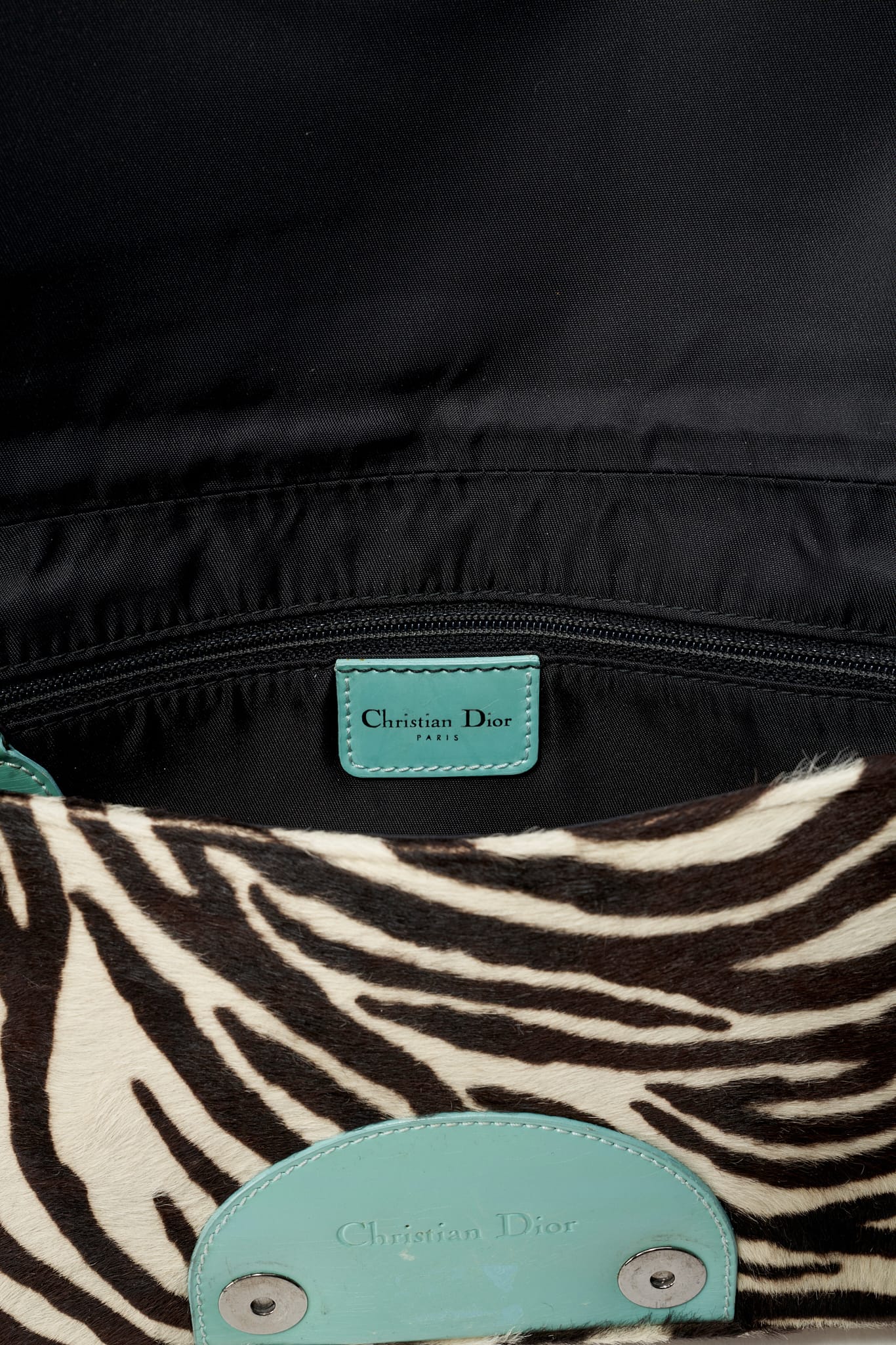 Vintage Christian Dior Zebra Print Pony Hair Malice Bag