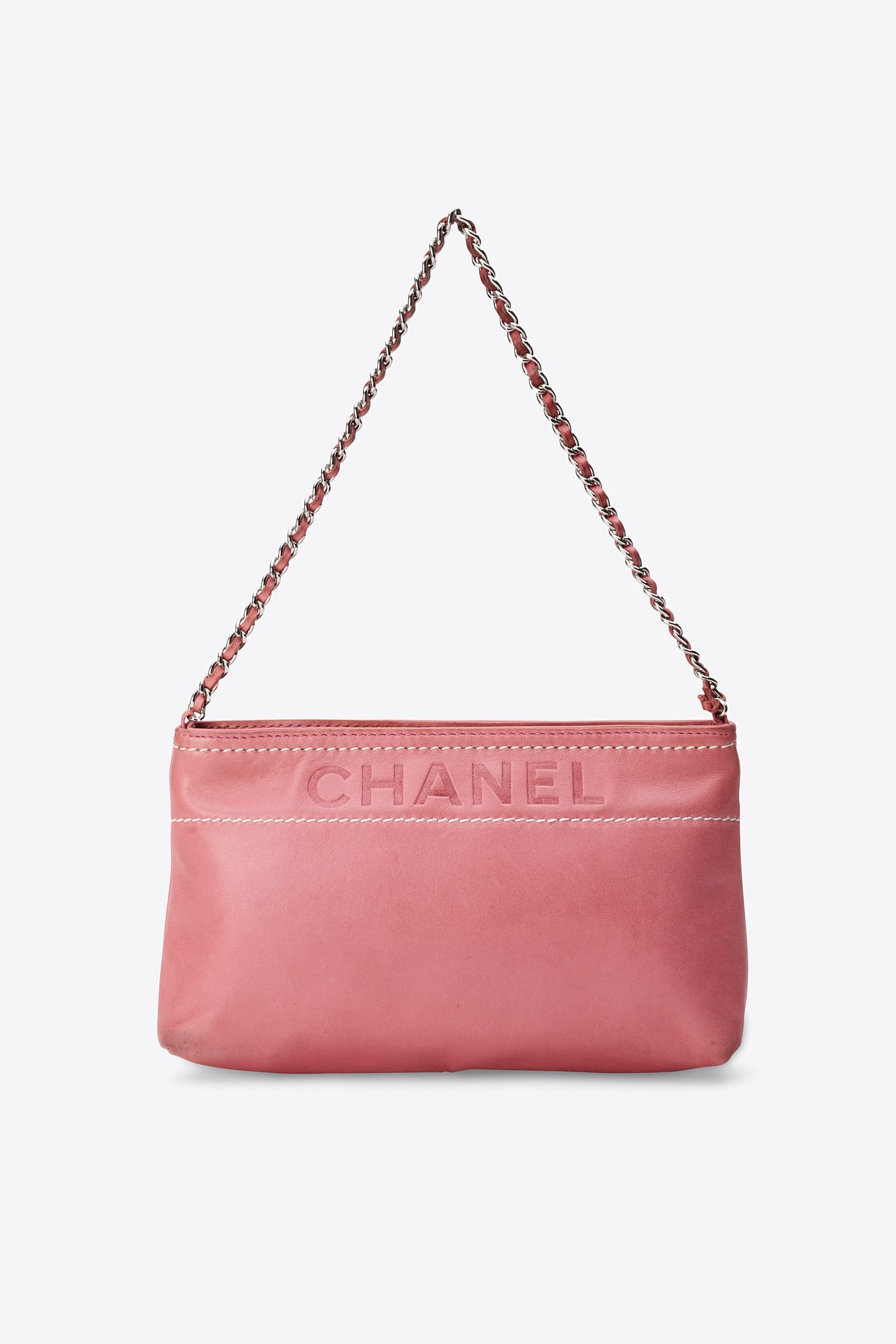 Vintage Chanel Pink Leather Chain Shoulder Bag