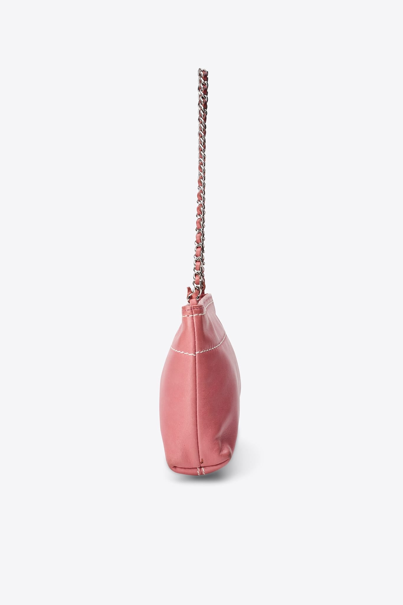 Vintage Chanel Pink Leather Chain Shoulder Bag