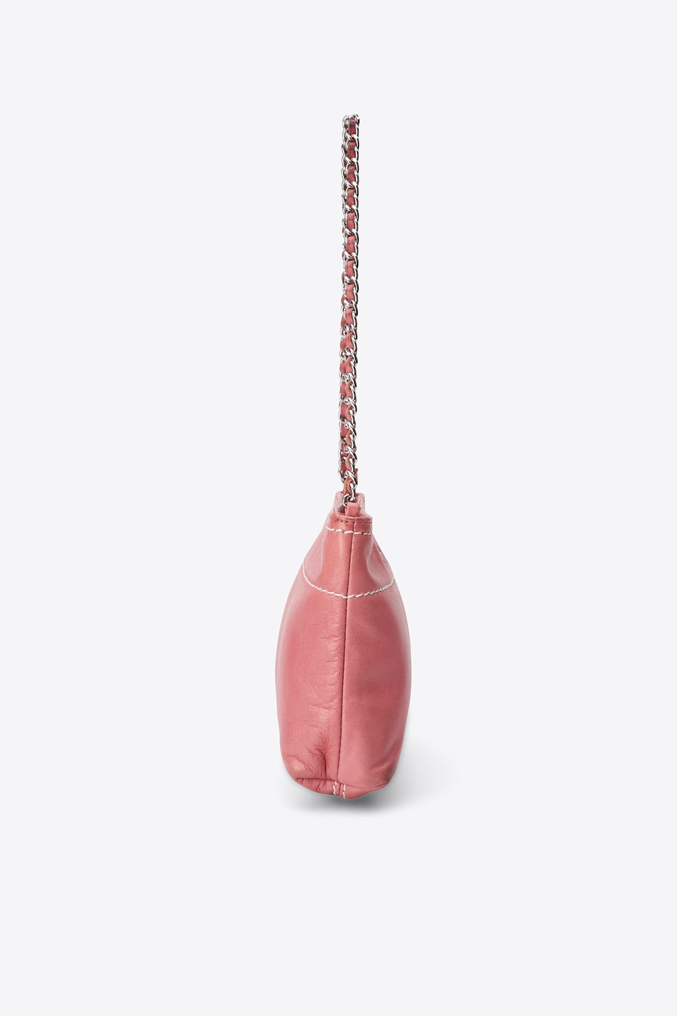 Vintage Chanel Pink Leather Chain Shoulder Bag