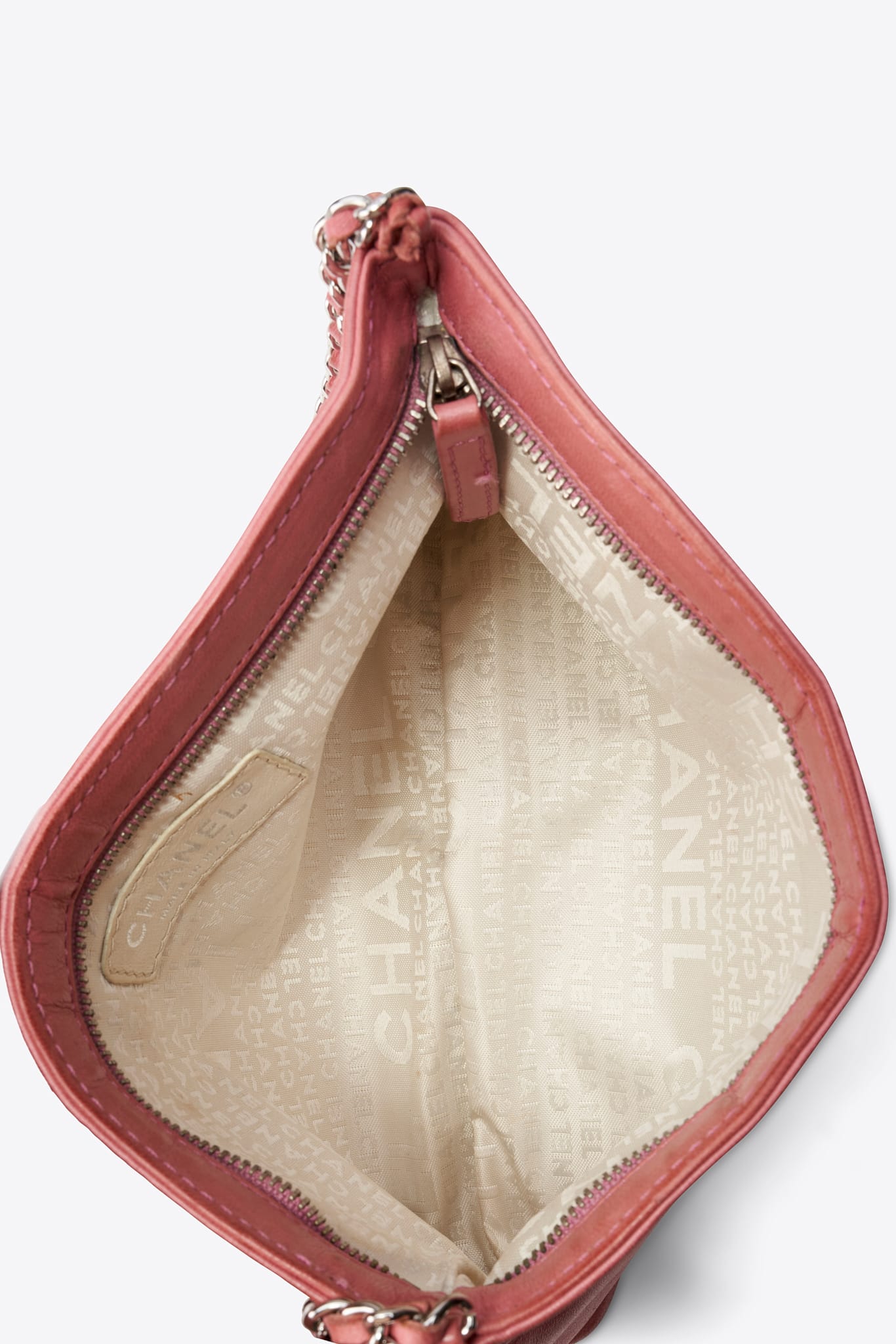 Vintage Chanel Pink Leather Chain Shoulder Bag
