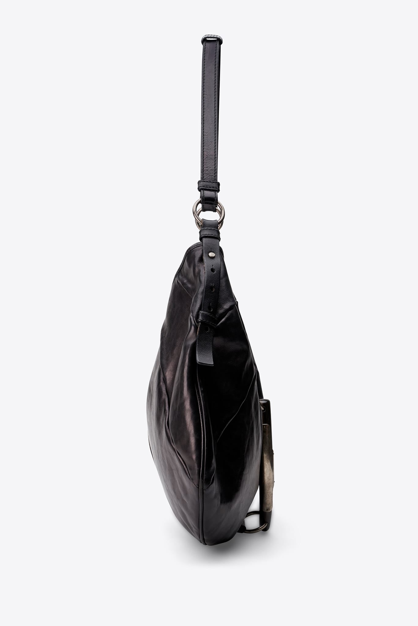Vintage YSL Mombasa Black Leather Shoulder Bag