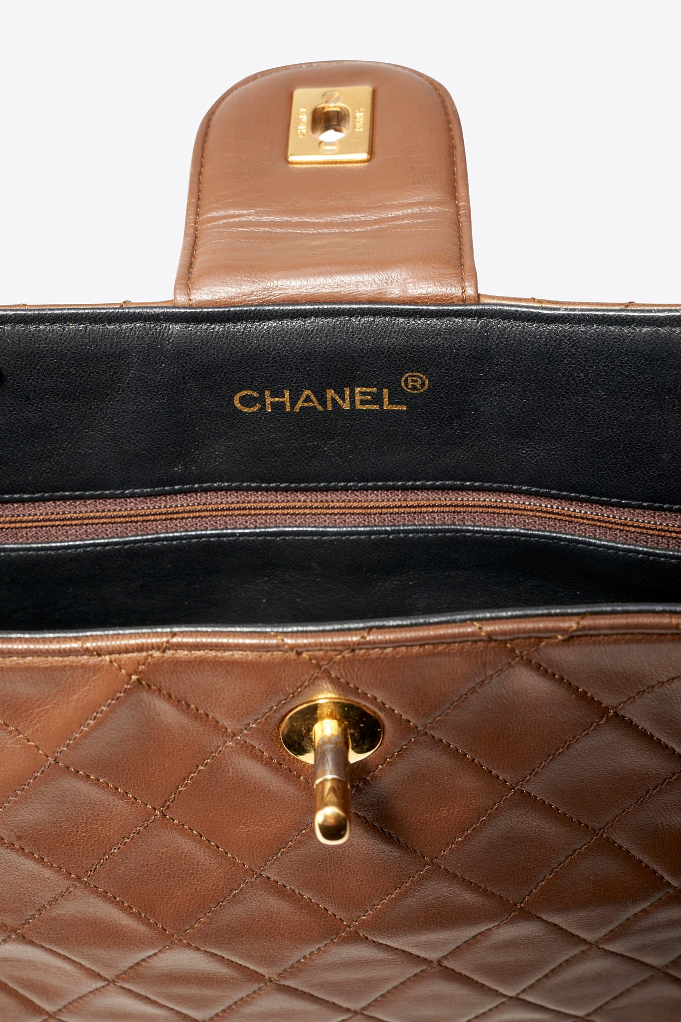 Vintage Chanel Quilted Brown Lambskin Tote Bag with 24k Gold Plated Hardware