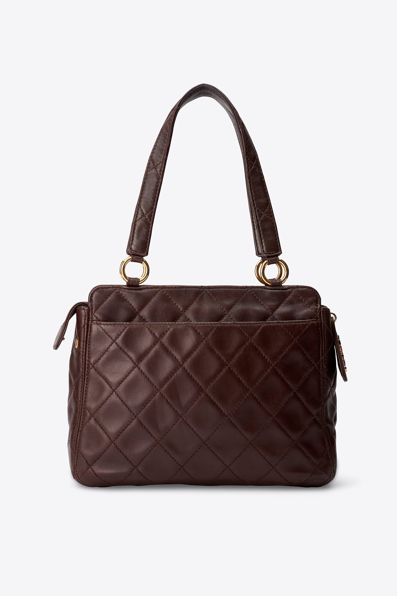 Vintage Chanel Chocolate Brown Quilted Leather Shoulder Bag