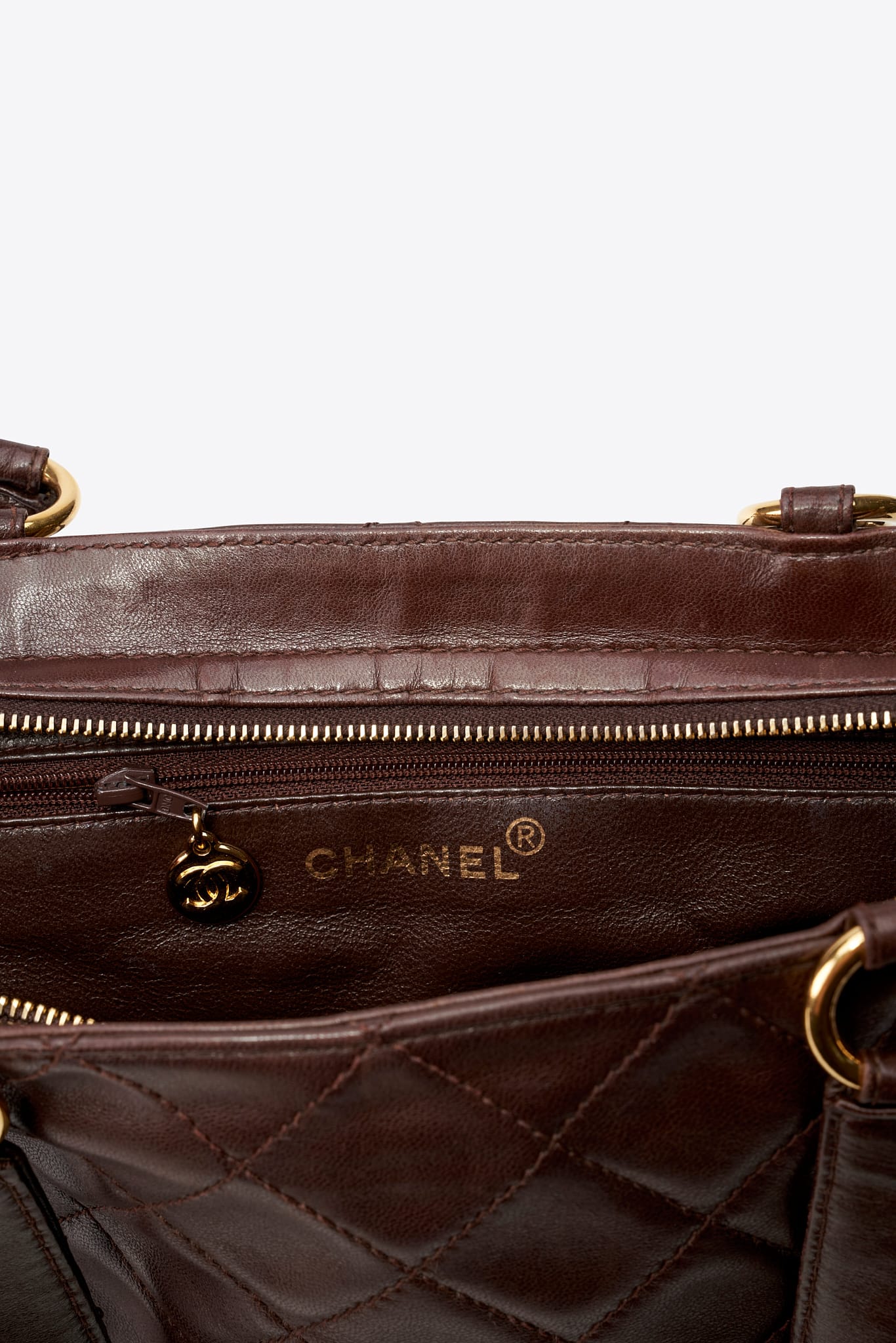 Vintage Chanel Chocolate Brown Quilted Leather Shoulder Bag