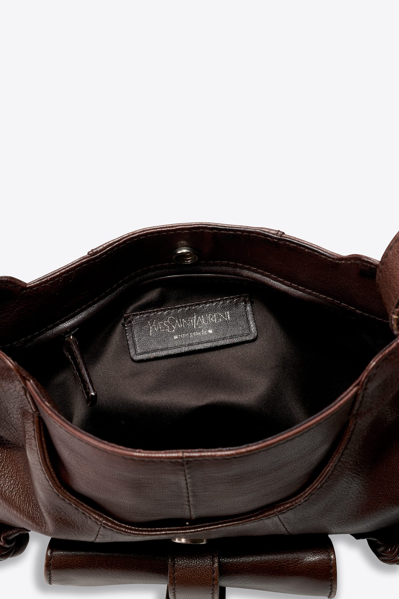 Vintage YSL Brown Leather Mombasa Small Shoulder Bag