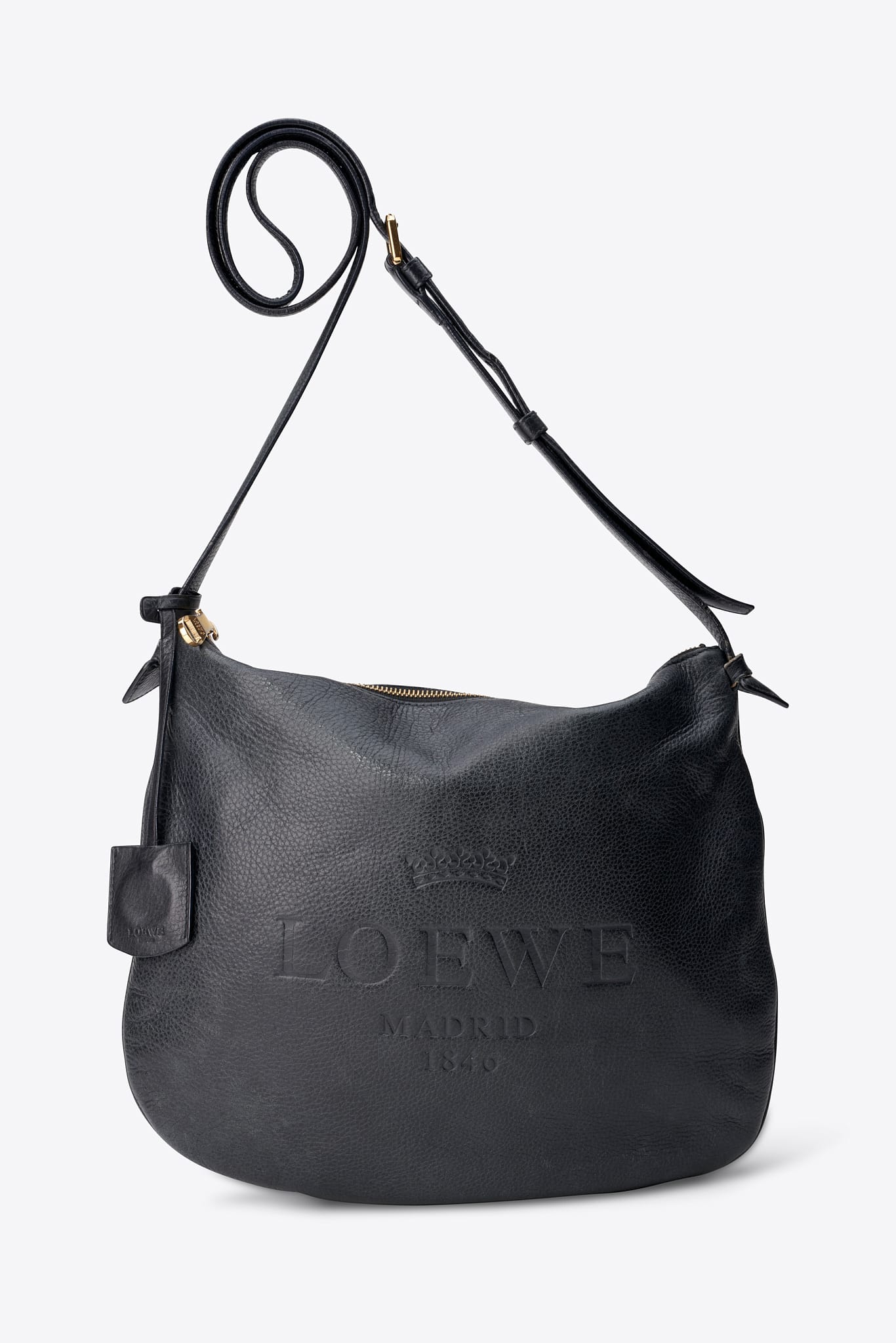 Vintage Loewe Black Leather Crossbody Bag