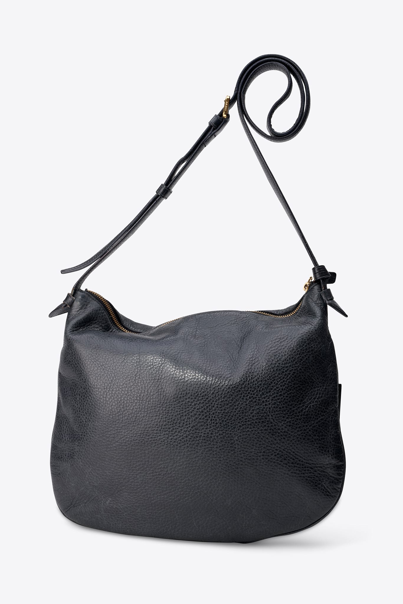 Vintage Loewe Black Leather Crossbody Bag