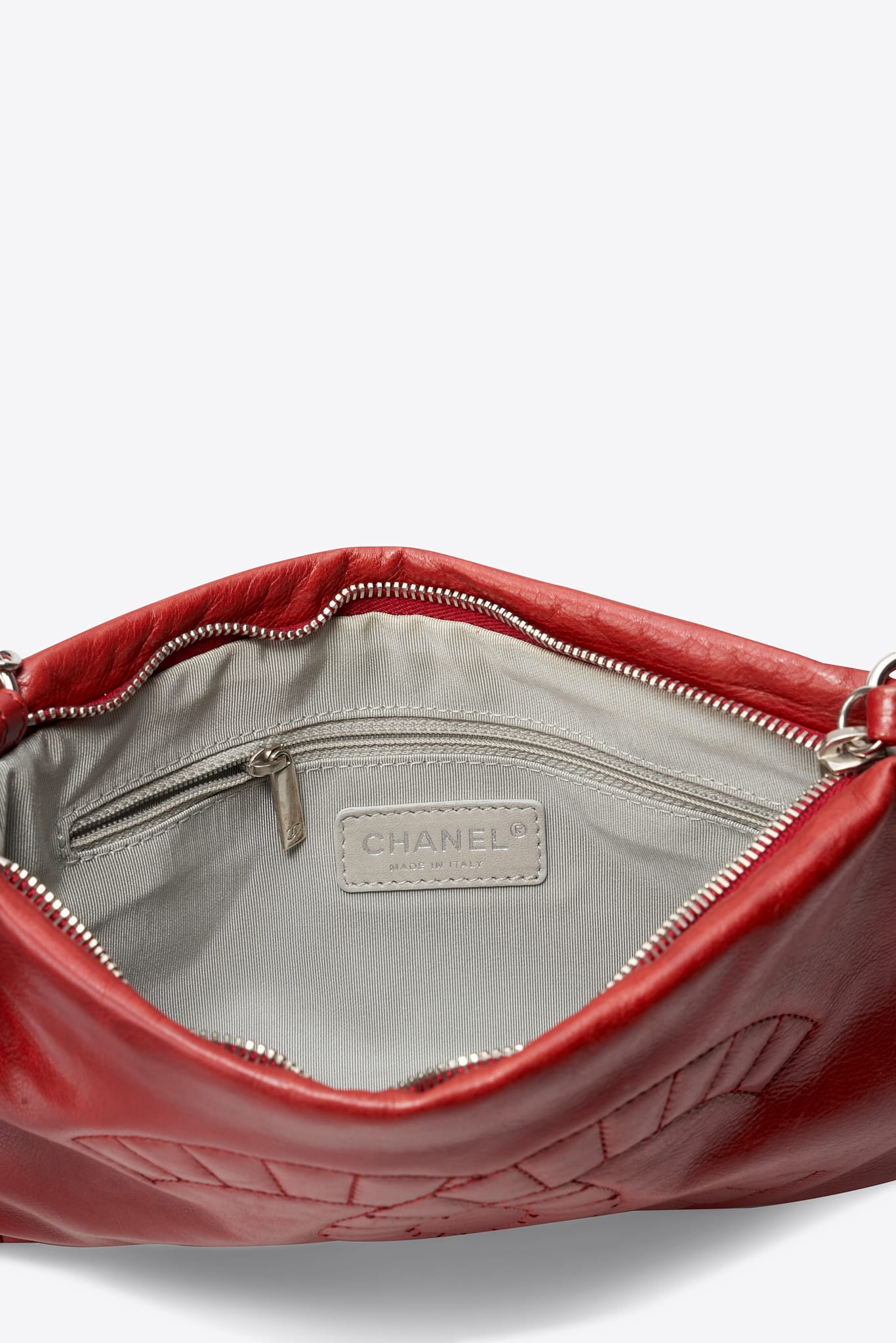 Vintage Chanel Red Leather Chain Shoulder Bag