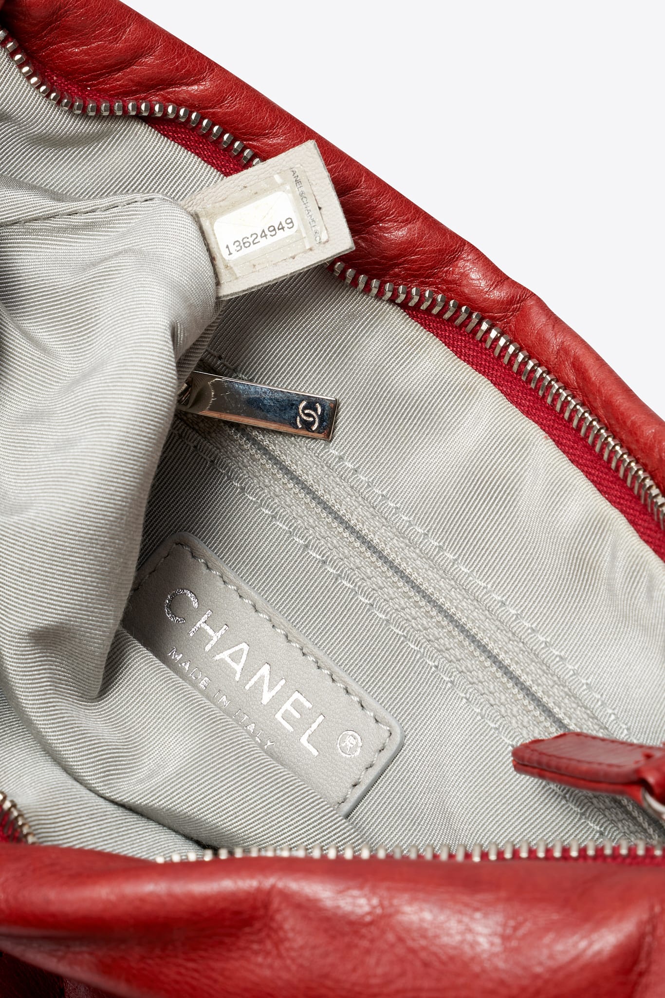 Vintage Chanel Red Leather Chain Shoulder Bag