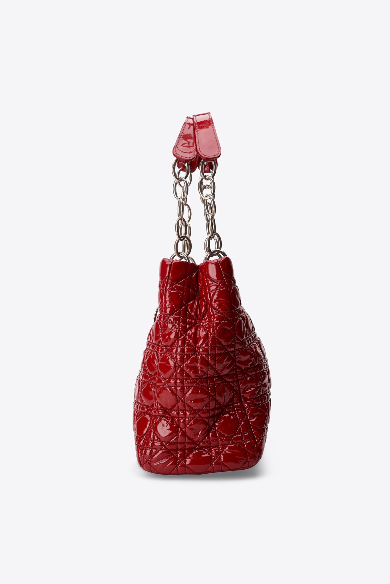 Vintage Christian Dior Cannage Red Patent Leather Tote Bag – The Hosta