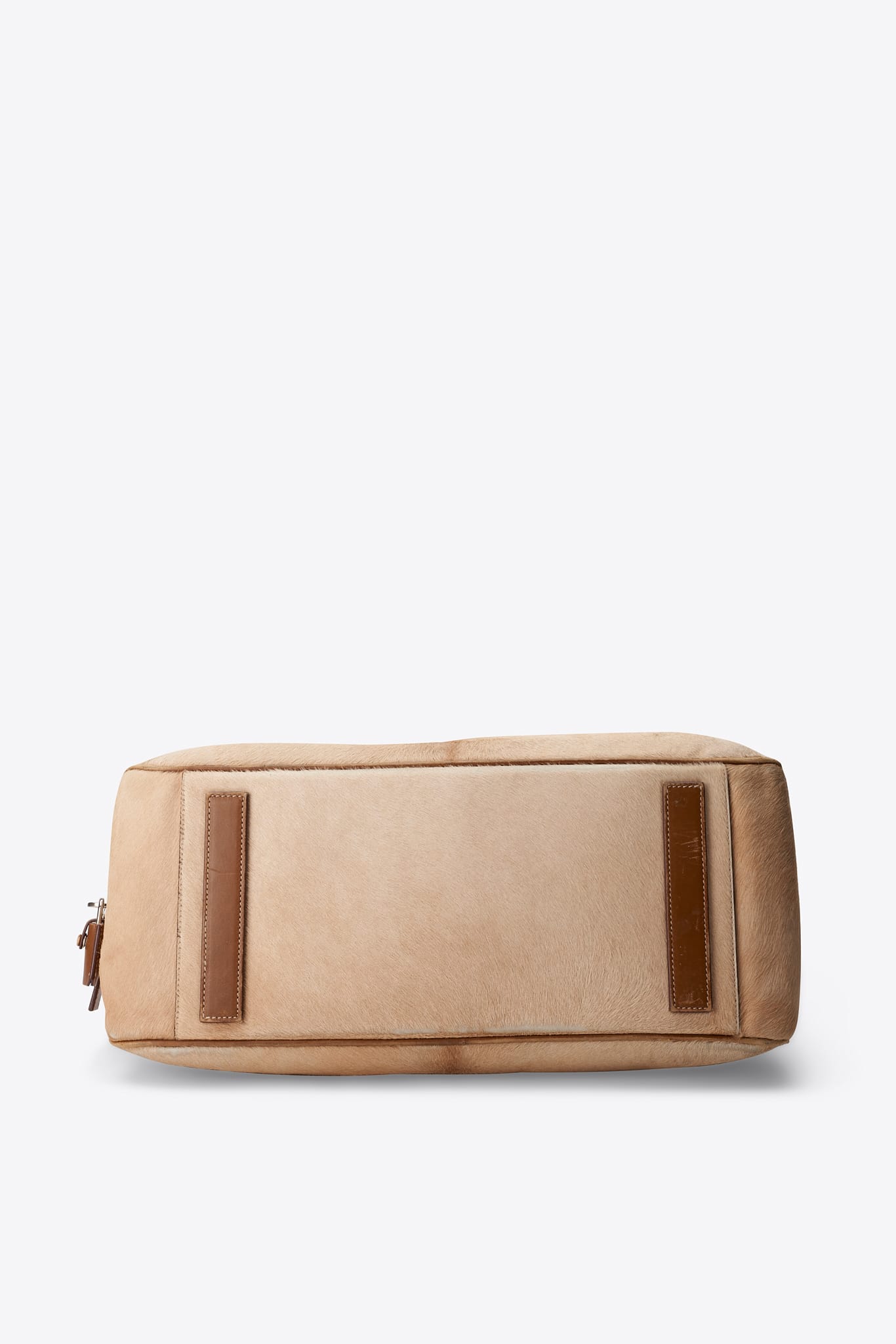 Vintage Prada Cream Calf Hair Bowling Bag