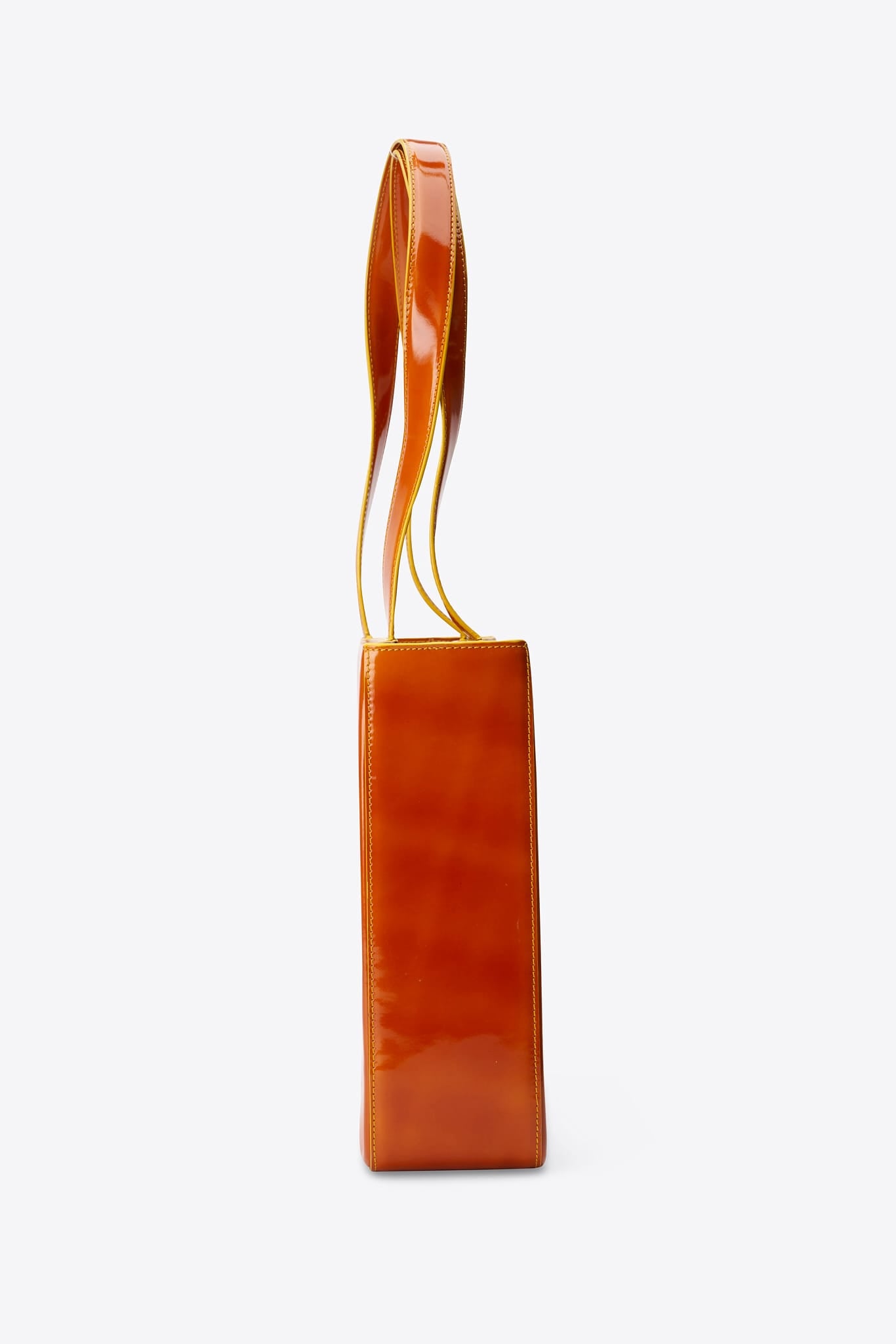 Vintage Chanel Orange Patent Leather Tote Bag
