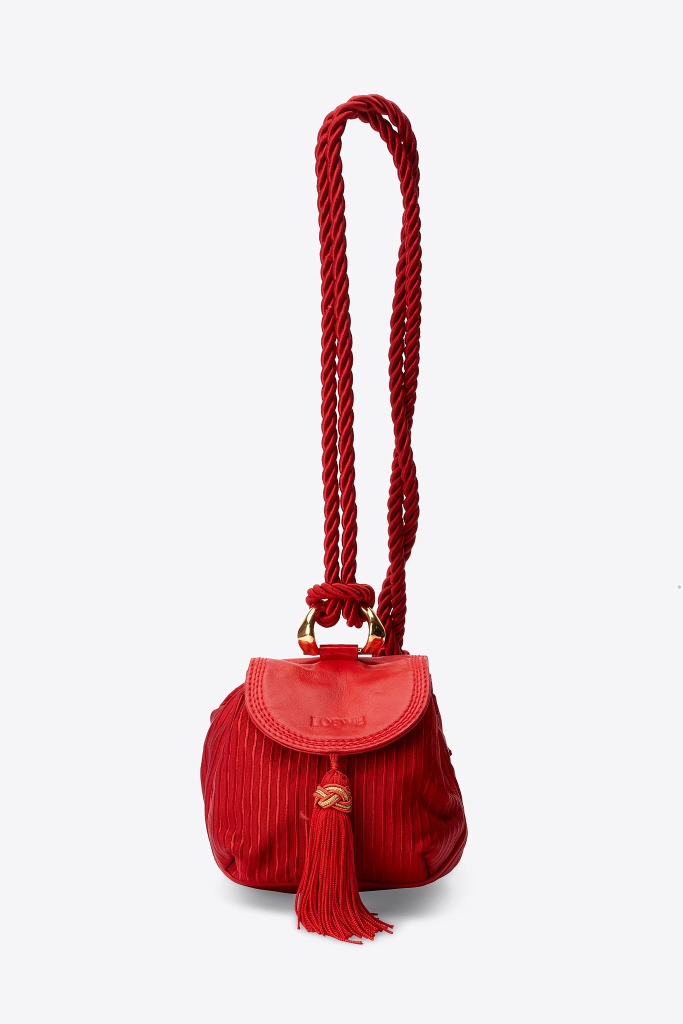 Vintage Loewe Red Tassel Mini Bag