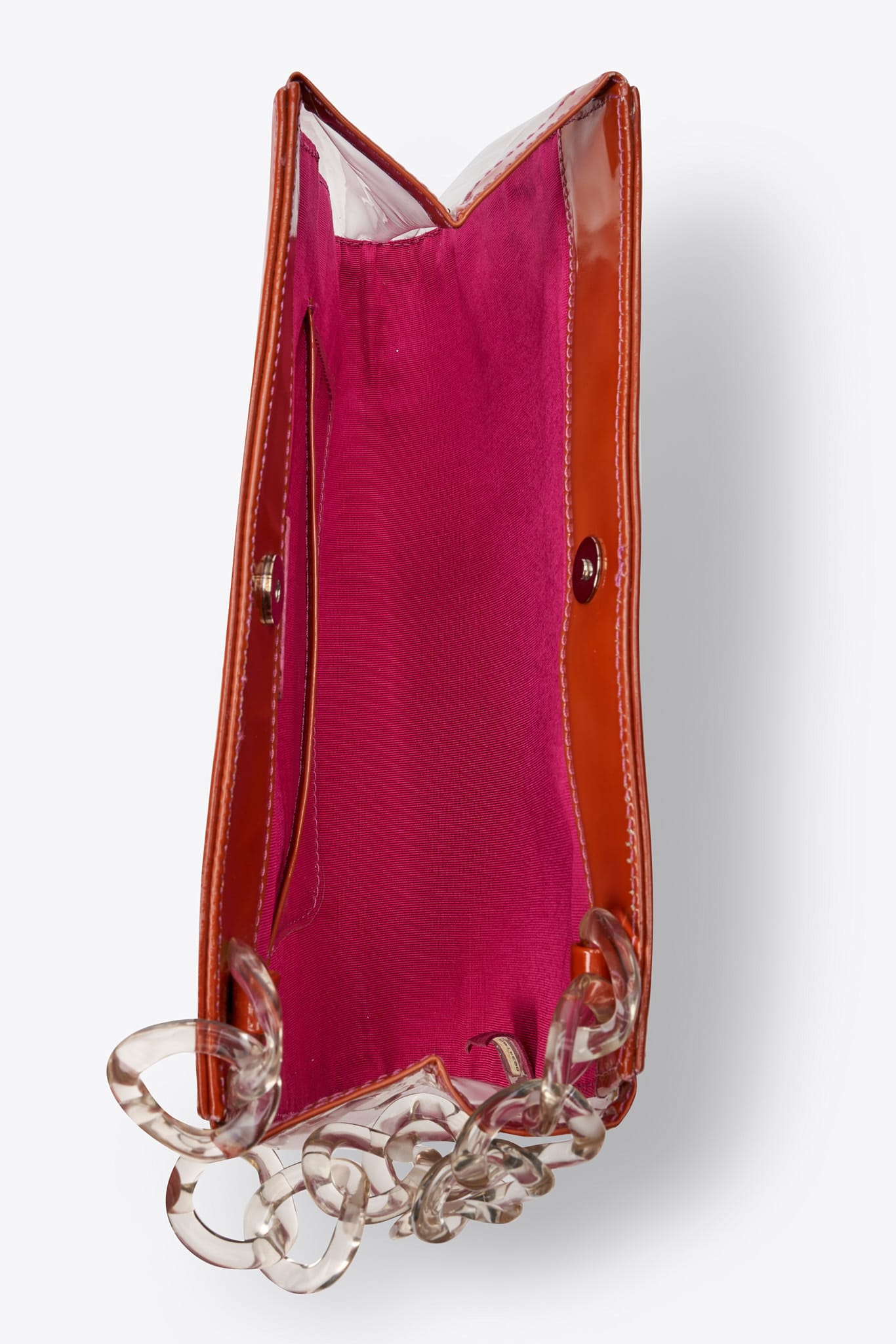 Vintage Chanel Orange Patent Leather CC Clutch