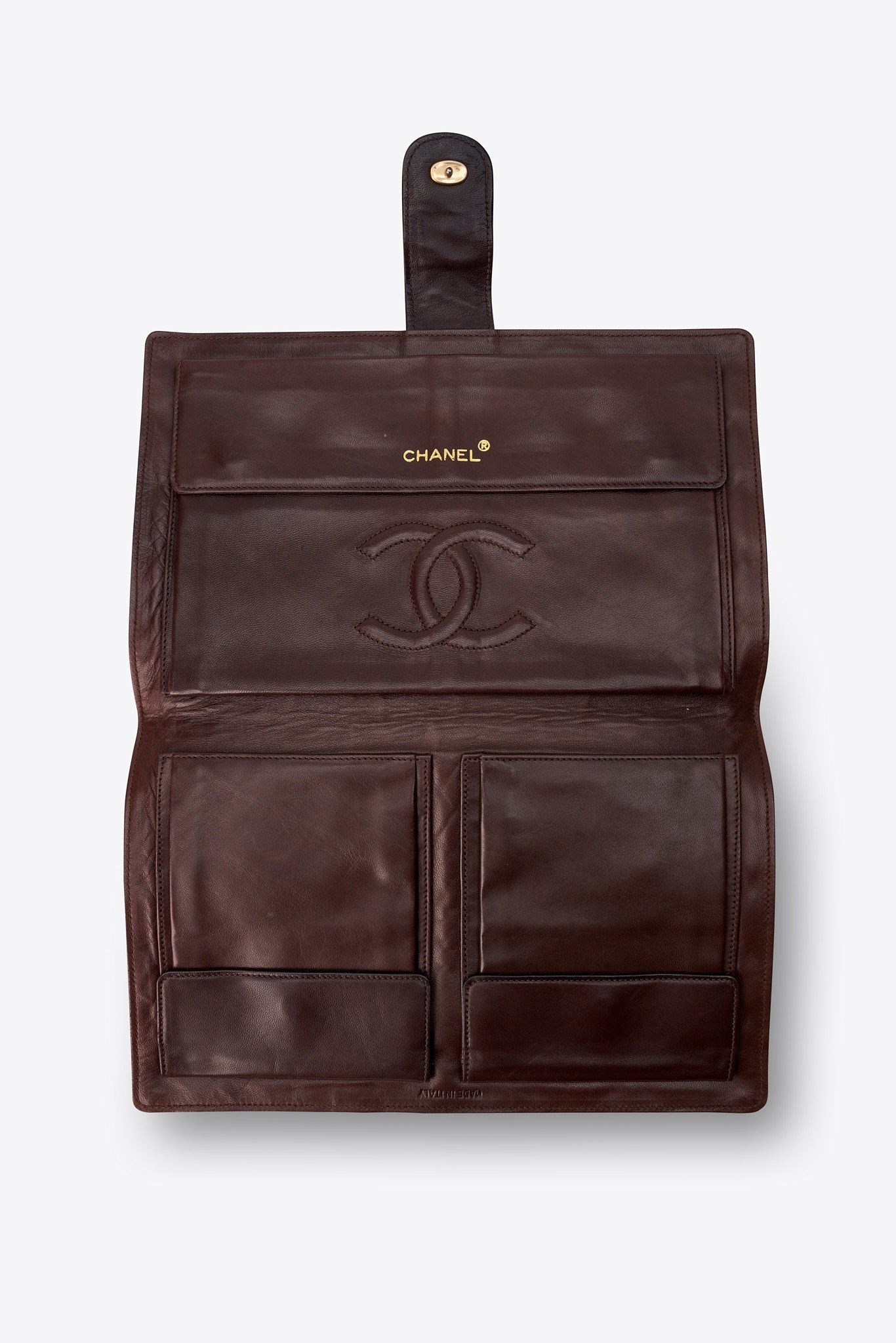 Vintage Chanel Brown Quilted Leather Clutch