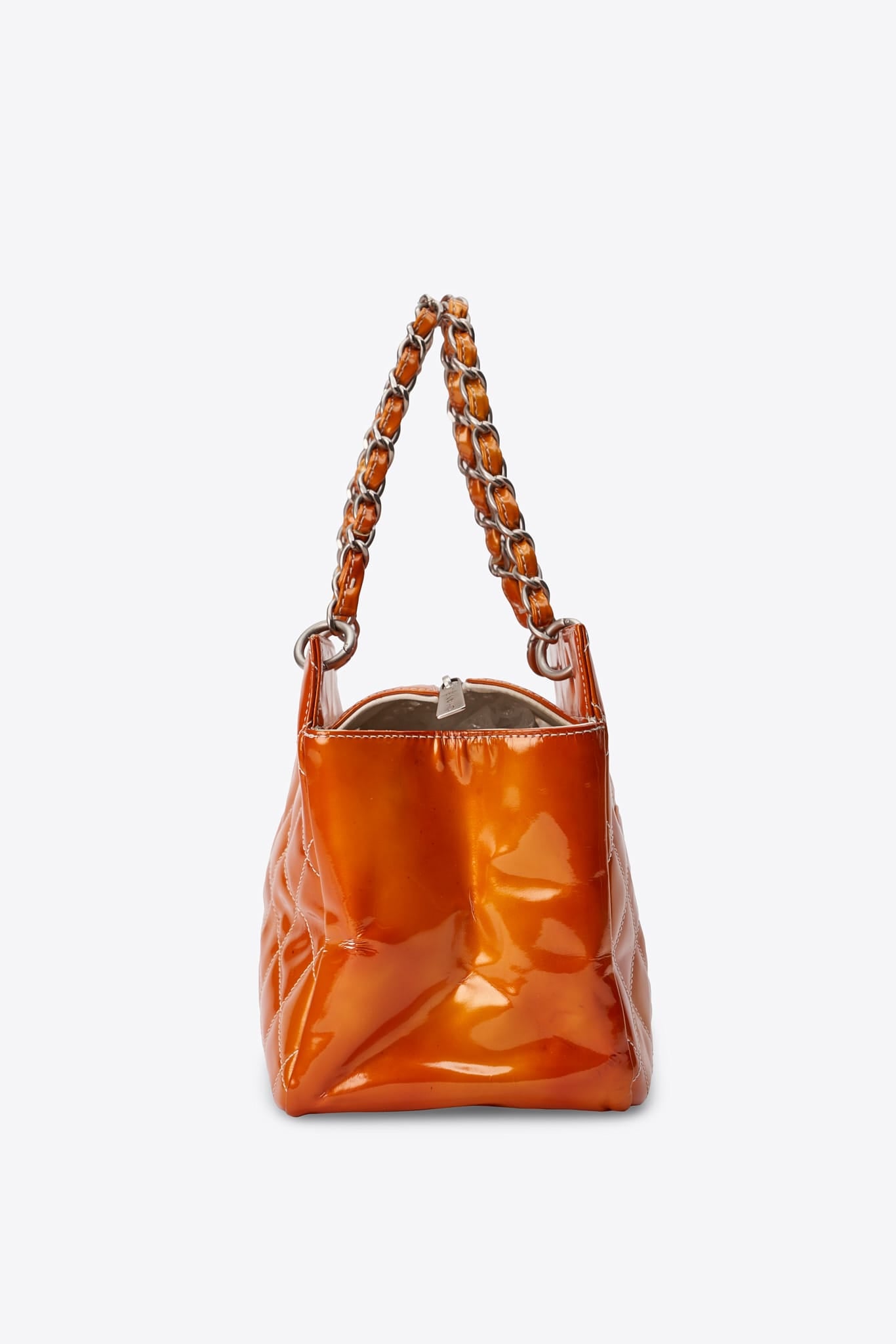 Vintage Chanel Orange Patent Leather CC Tote