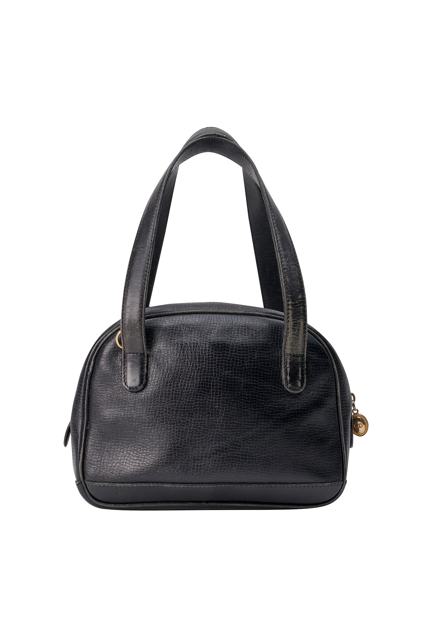 Vintage Christian Dior Black Leather Cross Body Bag