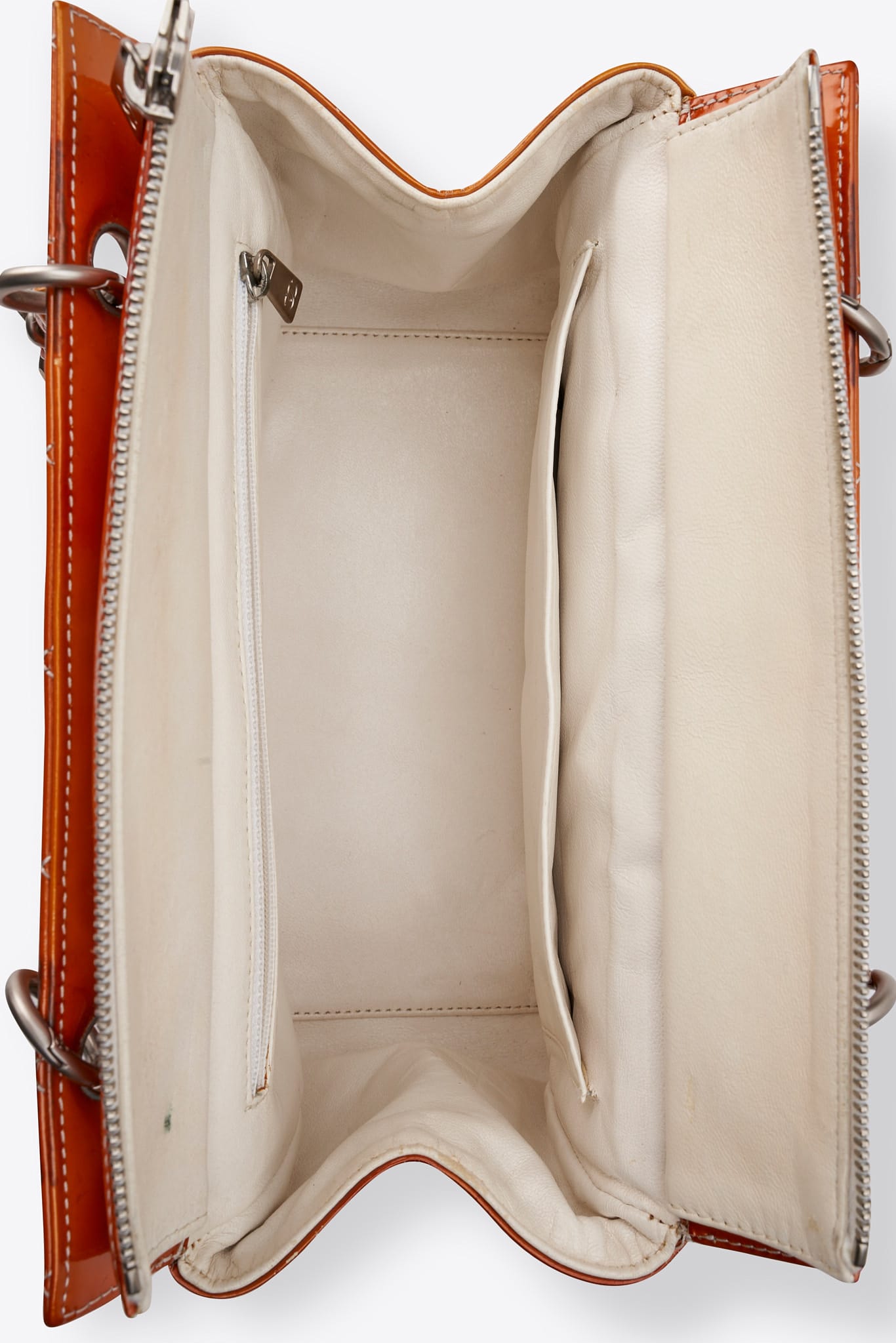 Vintage Chanel Orange Patent Leather CC Tote