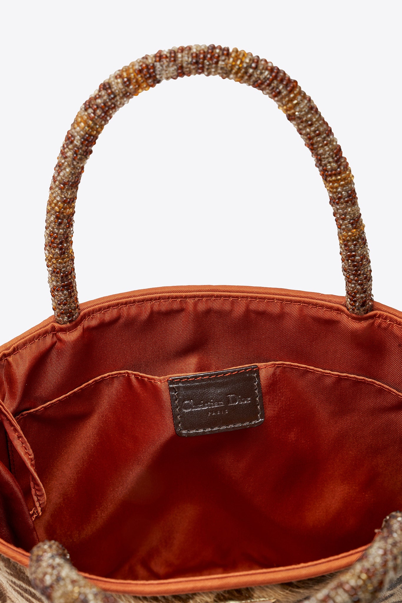 Vintage Christian Dior Leopard Printed Calf Hair Tote Bag