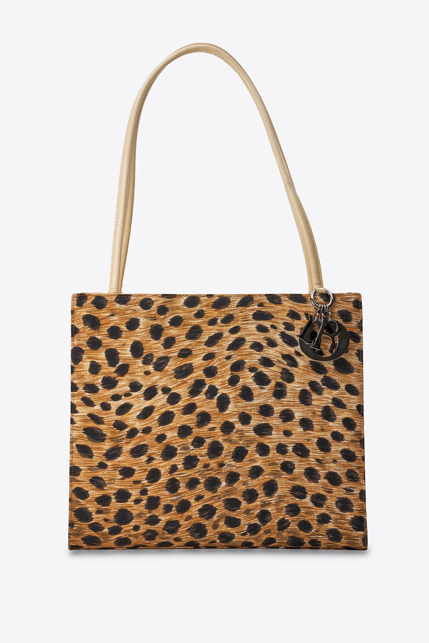 Vintage Dior Leopard Printed Canvas Shoulder Bag