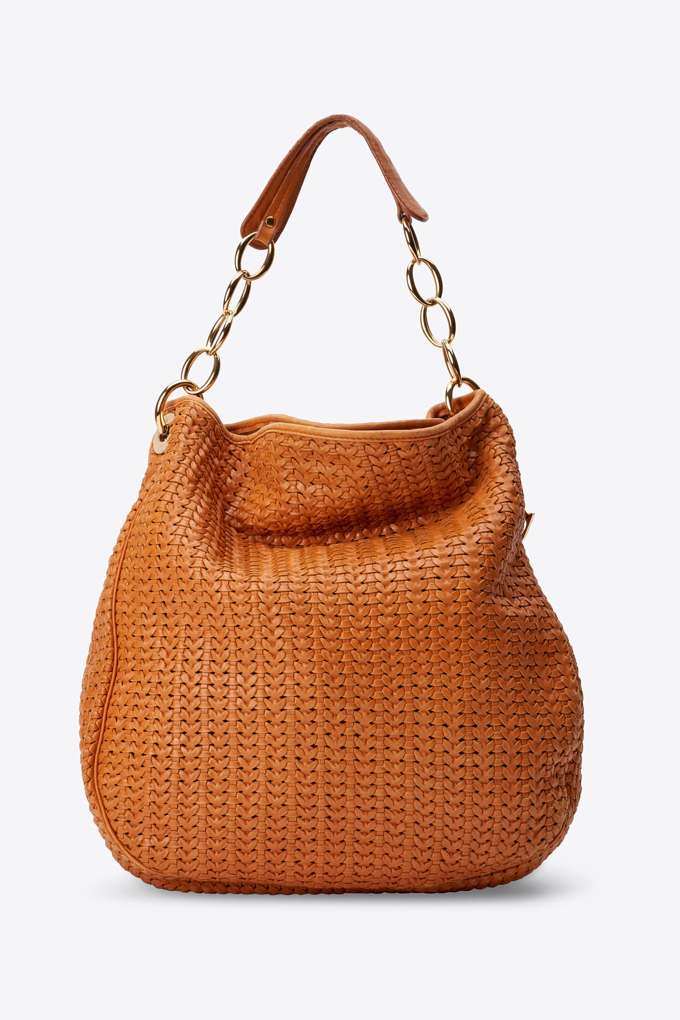 Vintage Christian Dior Woven Leather Tote Bag in Orange – The Hosta