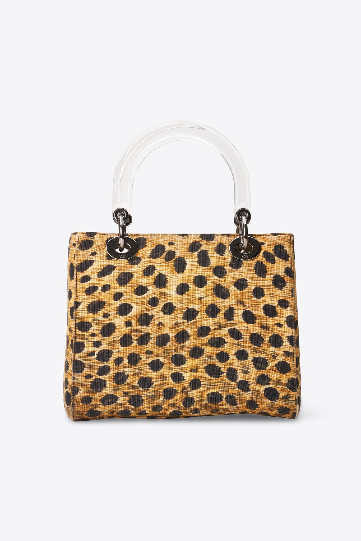Vintage Christian Dior Leopard Print Canvas Bag