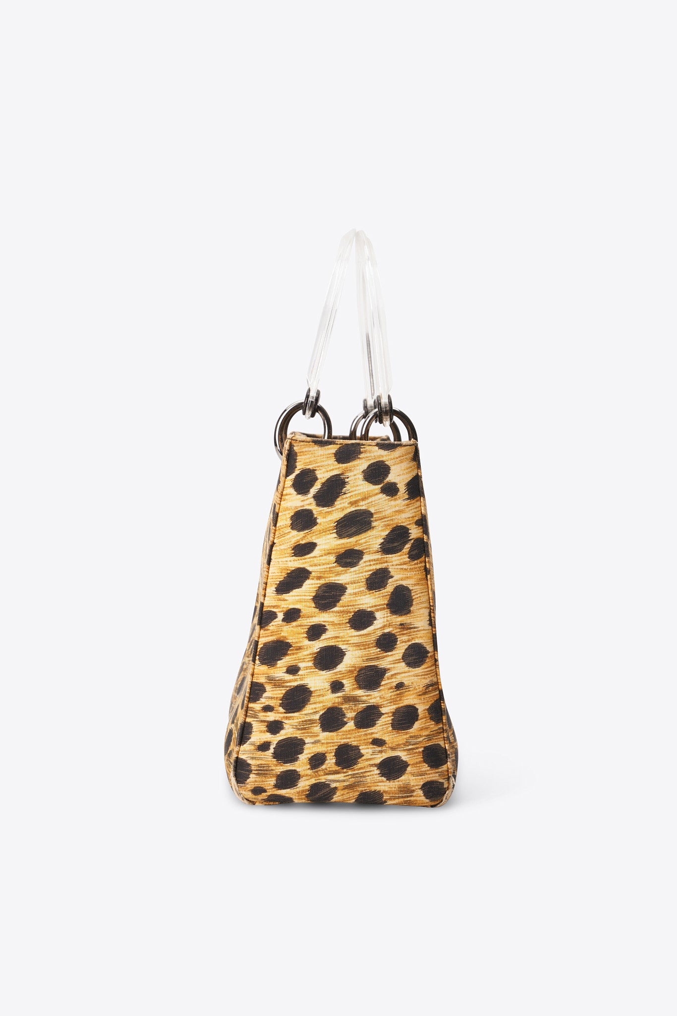 Vintage Christian Dior Leopard Print Canvas Bag